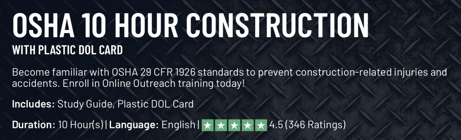 osha 10 hour construction card