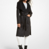 MICHAEL KORS - Wool Blend Logo Jacquard Wrap Coat 